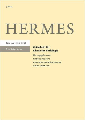 hermes zeitschrift für klassische philologie|Hermes (classical philology journal) .